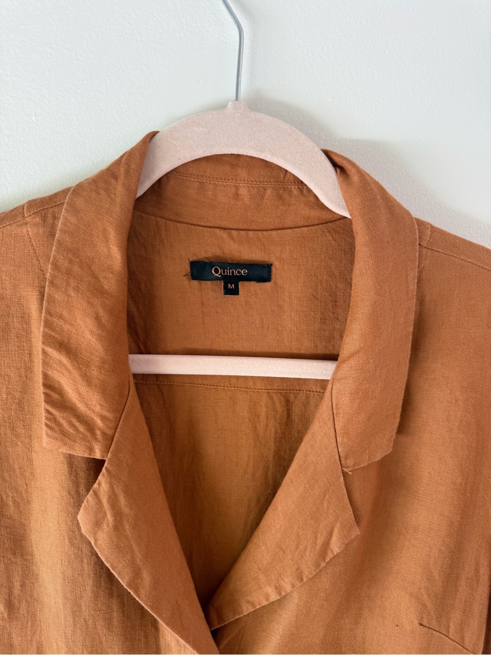 Quince linen button front dress Terracotta SzM - Picture 4 of 14